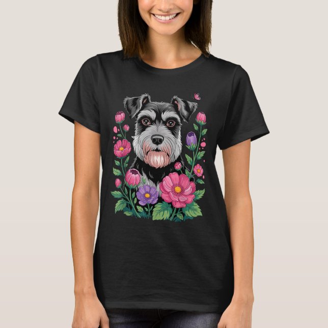 Funny Schnauzer Art For Women Schnauzer Dog Lover  T Shirt (Framsida)