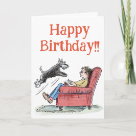 Funny Schnauzer Birthday Greetings-kort Kort