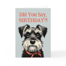 Funny Schnauzer Birthday Greetings-kort