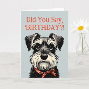 Funny Schnauzer Birthday Greetings-kort Kort