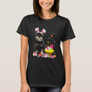 Funny Schnauzer Bunny Påsk Day Hund T Shirt