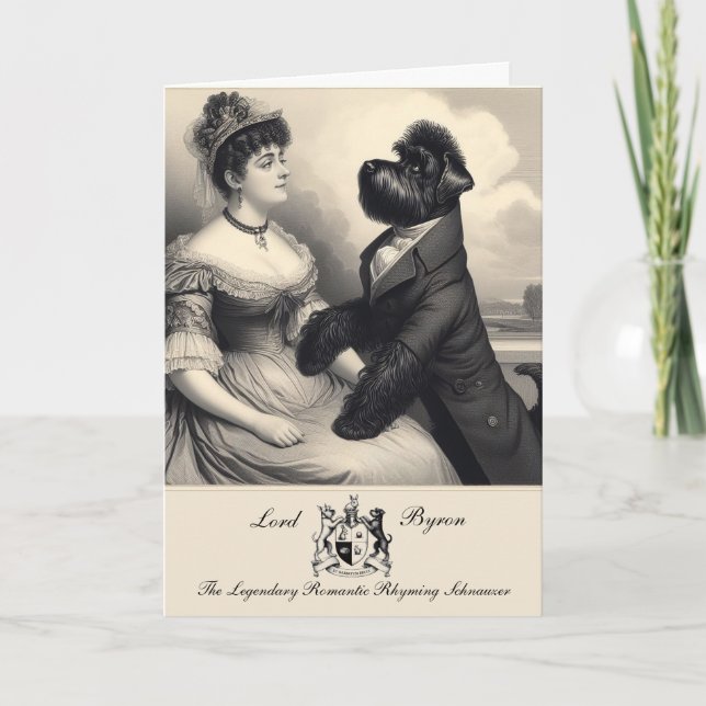 Funny Schnauzer Byron Hälsning Card Kort (Framsida)