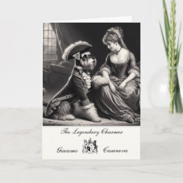 Funny Schnauzer Casanova-mappat gratulationskort Kort