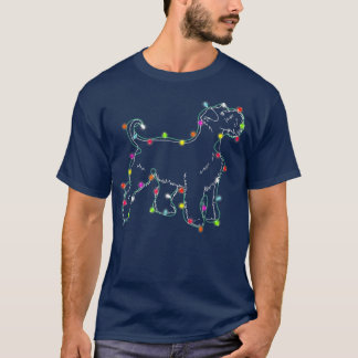 Funny Schnauzer Dog Tree Christmas Lights Xmas Paj T Shirt