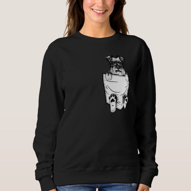 Funny Schnauzer Inside Pocket for Hund T Shirt (Framsida)