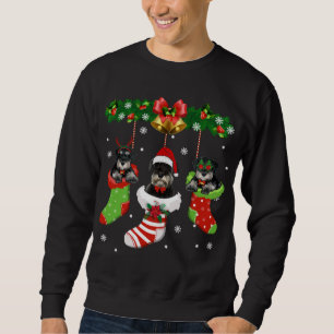 Funny Schnauzer Julgran Socks Hund älskare Xma Lång Ärmad Tröja