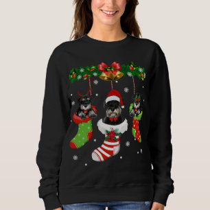 Funny Schnauzer Julgran Socks Hund älskare Xma T Shirt