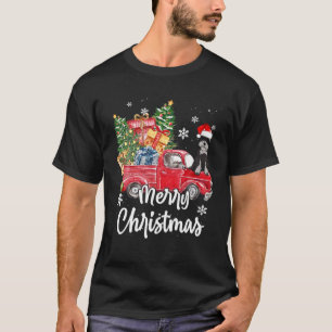 Funny Schnauzer Ride Red Lastbil God jul Paj T Shirt
