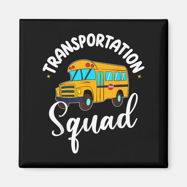 Funny School Buss Driver Back to school Transporta Magnet (Framsidan)