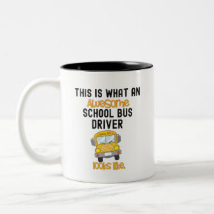 Funny School Buss Driver Det här är fantastisk Två-Tonad Mugg