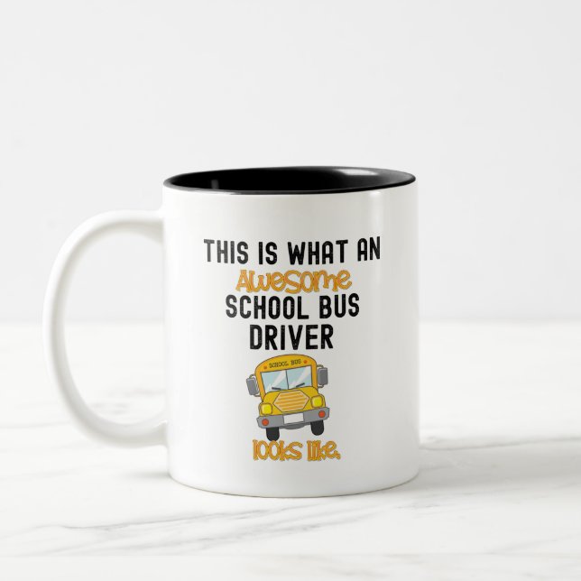 Funny School Buss Driver Det här är fantastisk   Två-Tonad Mugg (Vänster)