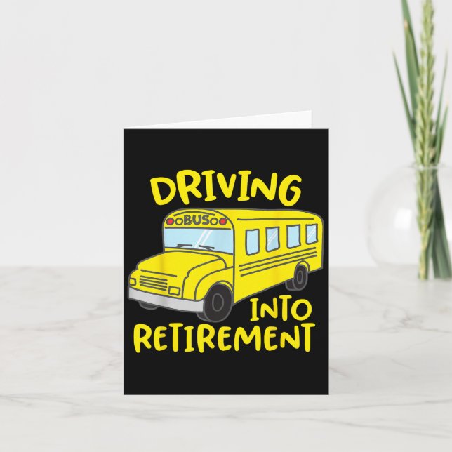 Funny School Buss Driver Pension Gift Shirt Kort (Framsida)