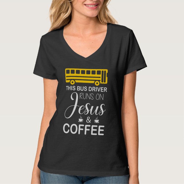 Funny School Buss Driver T-Shirt (Framsida)