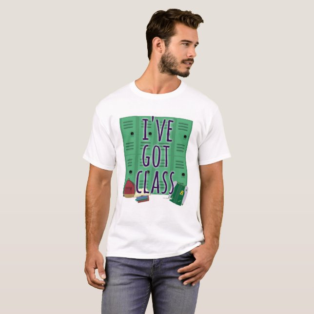 Funny School Class Student Slogan T-shirt (Hel framsida)