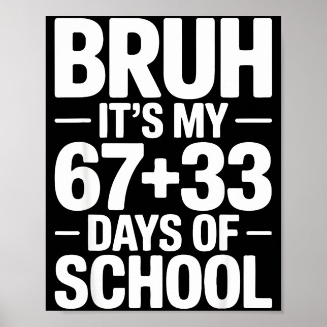 Funny School Countdown Saying Bruh Its My 67 33  Poster (Framsidan)