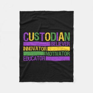 Funny School Custodian Mardi Gras Festival Party M Fleecefilt