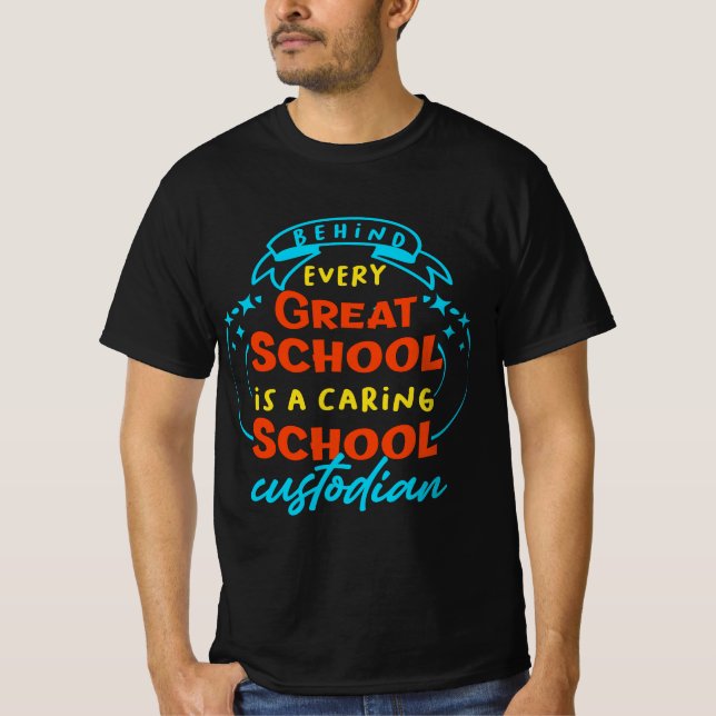 Funny School Custodian  T Shirt (Framsida)