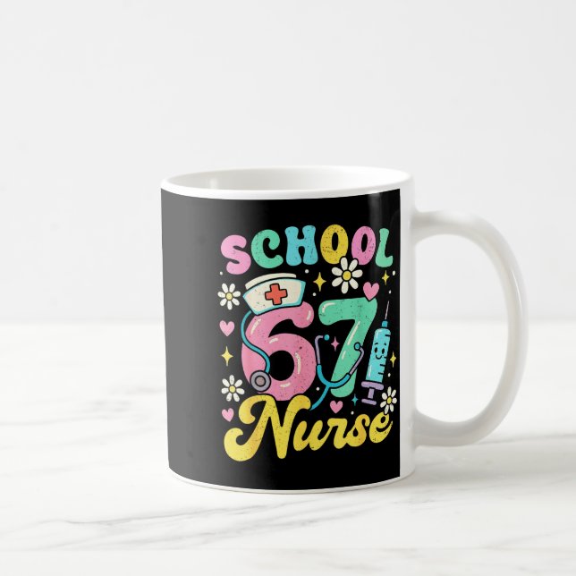 Funny School Nurse 67 Cute Medical Meme Design  Kaffemugg (Höger)