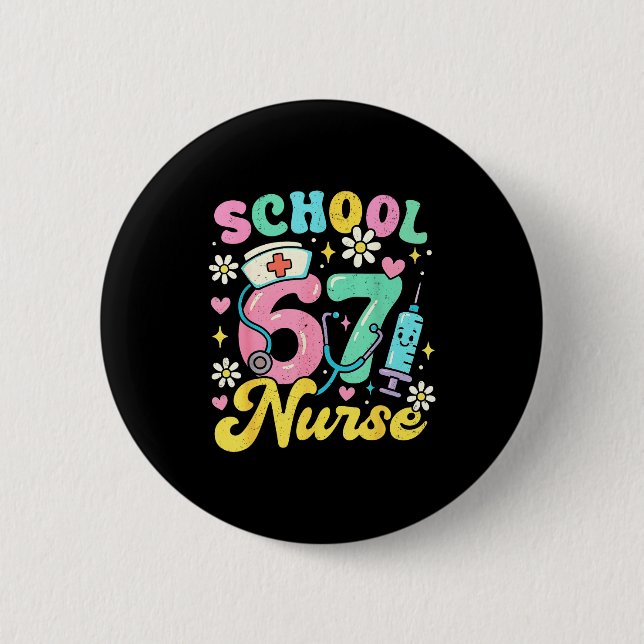 Funny School Nurse 67 Cute Medical Meme Design  Knapp (Framsida)