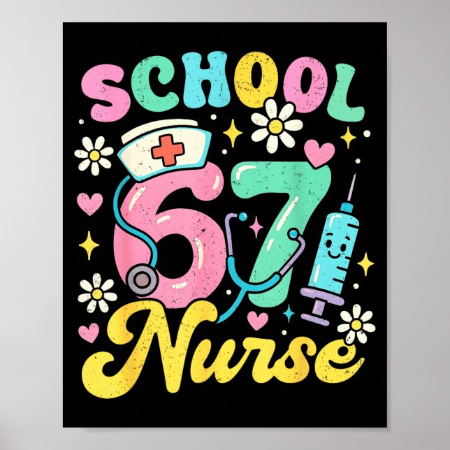 Funny School Nurse 67 Cute Medical Meme Design  Poster (Framsidan)