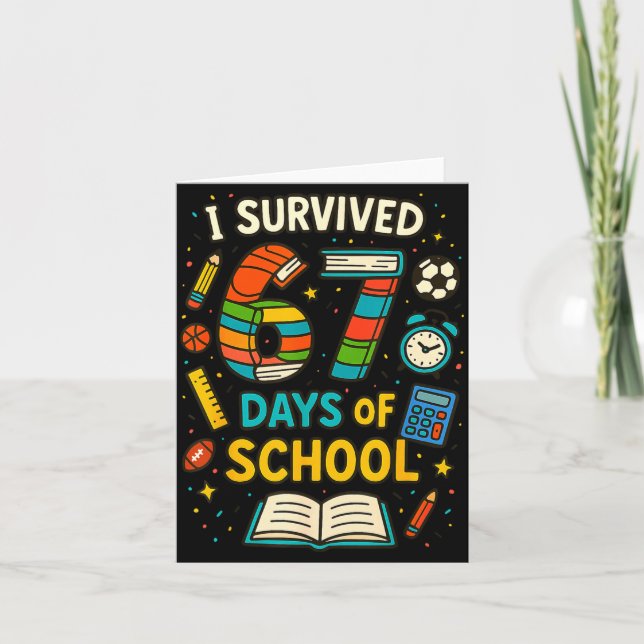 Funny School Six Seven Meme Student Teacher Joke 6 Kort (Framsida)