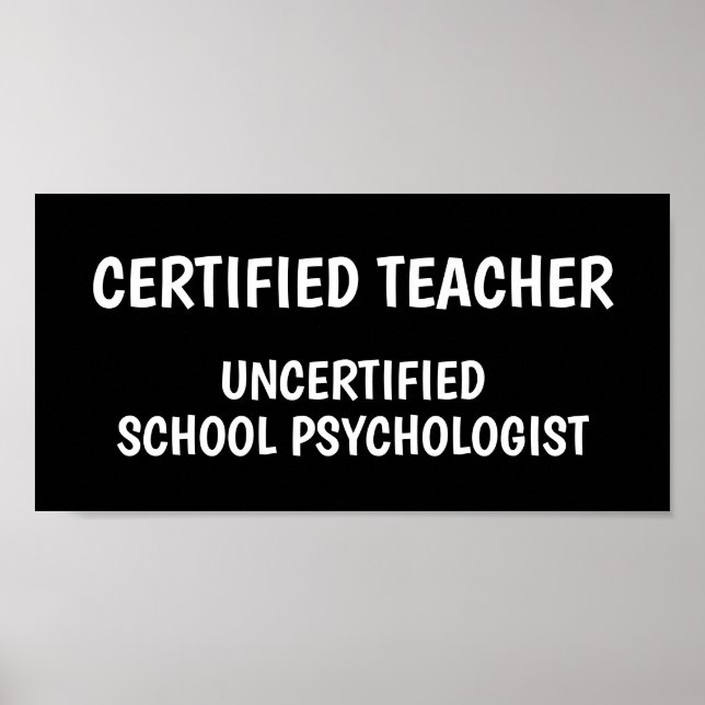 Funny School Teacher Life Poster (Framsidan)