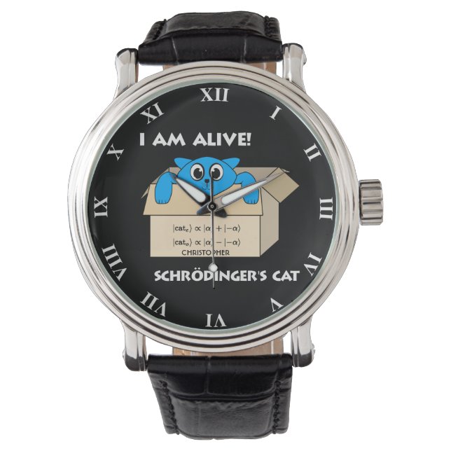 Funny Schrodingers katt är levande kvantmekanik Armbandsur (Framsida)