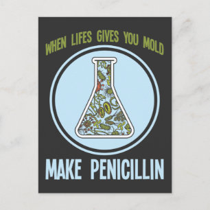 Funny Science Bacteria Humor Mold Make Penicillin Vykort