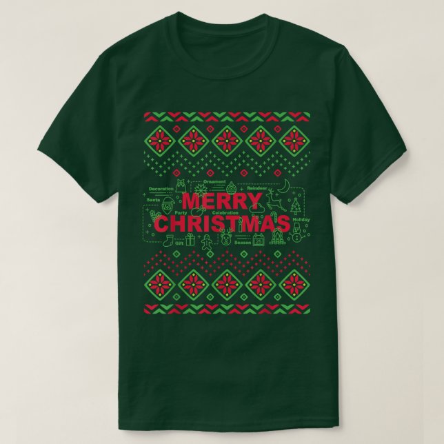 Funny Science & Biology Ugly Sweater Christmas 737 T Shirt (Design framsida)