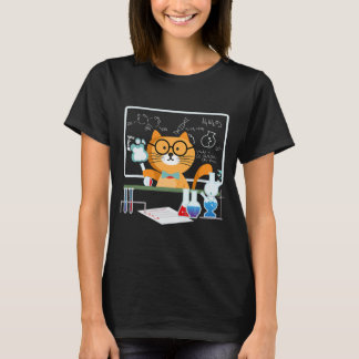 Funny Science Cat Chemistry Teacher T Shirt
