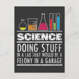 Funny Science Chemistry T Shirt for Nerds Vykort