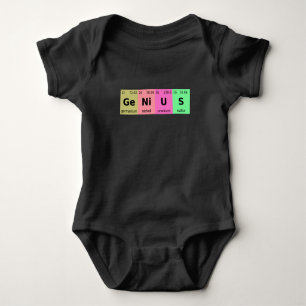 Funny Science Genius Periodic Bord i Inslag T Shirt