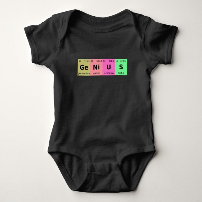 Funny Science Genius Periodic Bord i Inslag T Shirt (Framsida)