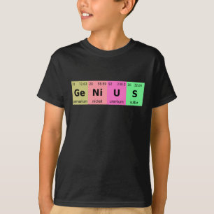 Funny Science Genius Periodic Bord i Inslag T Shirt