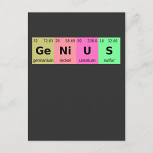 Funny Science Genius Periodic Bord i Inslag Vykort