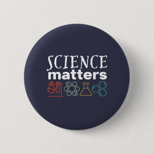 Funny Science Matters Geek och Nerd Scientist Knapp