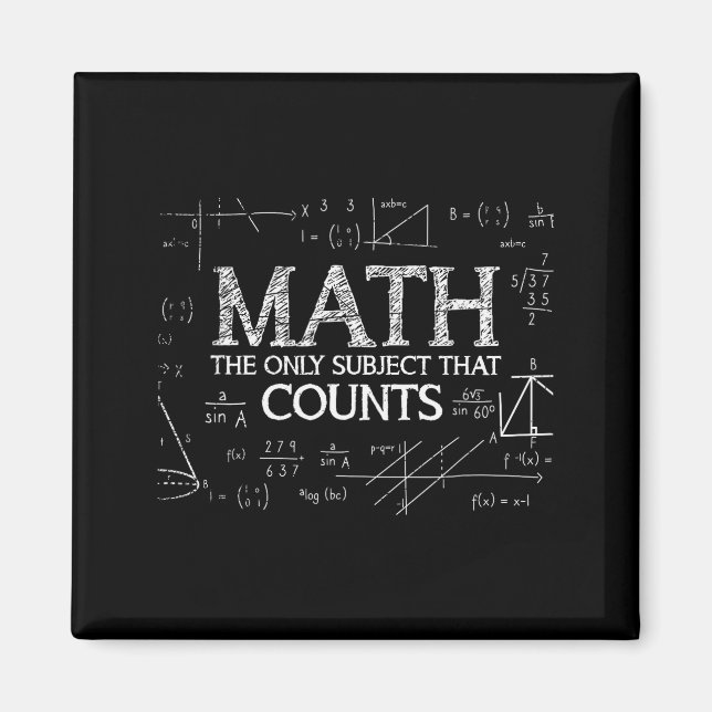 Funny Science Nerd Math The Only Subject That Coun Magnet (Framsidan)