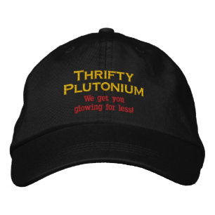 Funny Science Nuclear Plutonium hat atomic Humor Broderad Keps