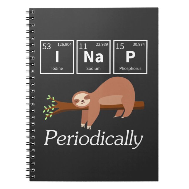 Funny Science Pun Chemistry Sloth Nap Älskare Anteckningsbok (Framsidan)