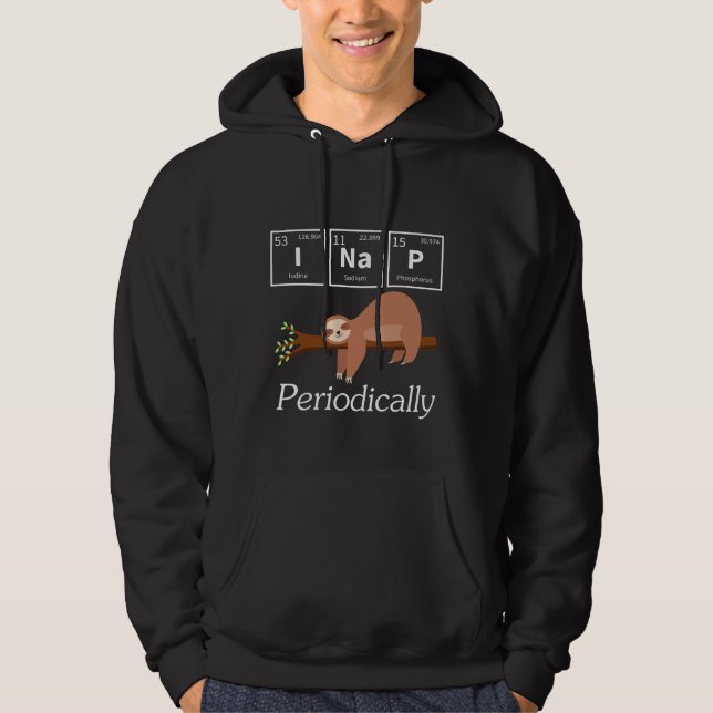Funny Science Pun Chemistry Sloth Nap Älskare Hoodie (Framsida)