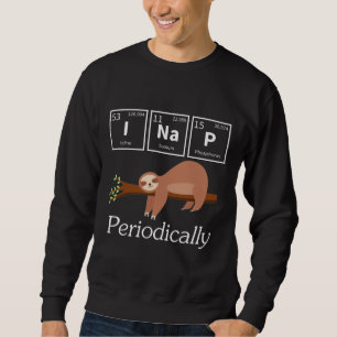 Funny Science Pun Chemistry Sloth Nap Älskare Lång Ärmad Tröja