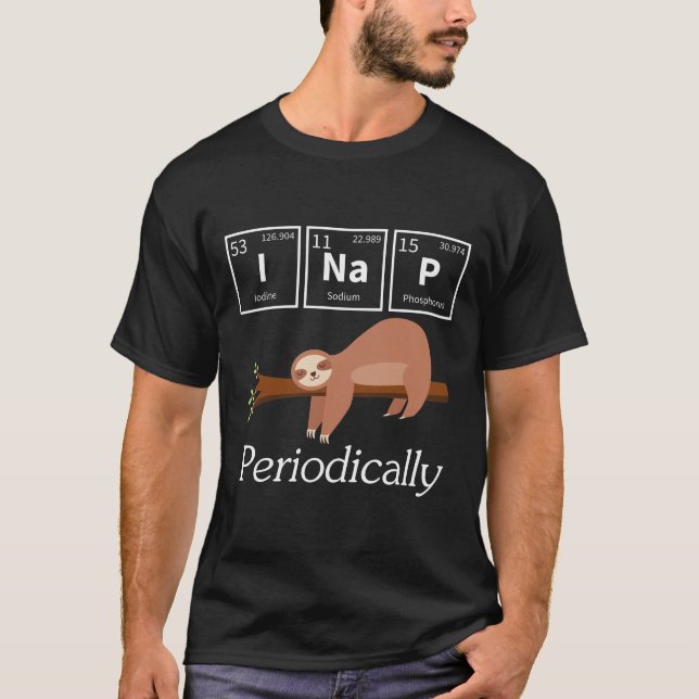 Funny Science Pun Chemistry Sloth Nap Älskare T Shirt (Framsida)
