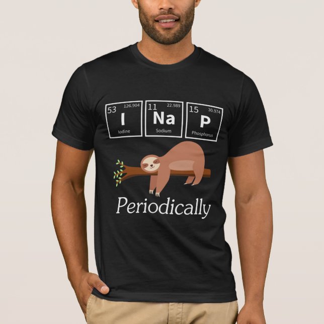 Funny Science Pun Chemistry Sloth Nap Älskare T Shirt (Framsida)