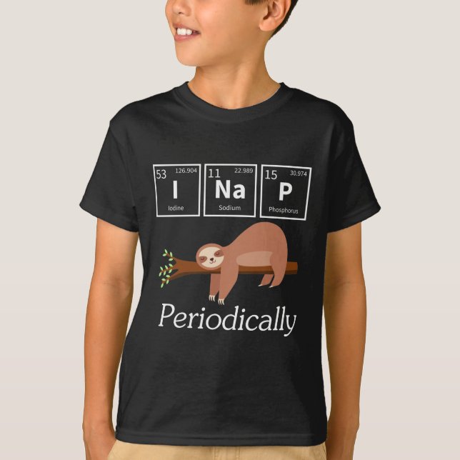 Funny Science Pun Chemistry Sloth Nap Älskare T Shirt (Framsida)