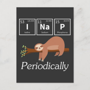 Funny Science Pun Chemistry Sloth Nap Älskare Vykort