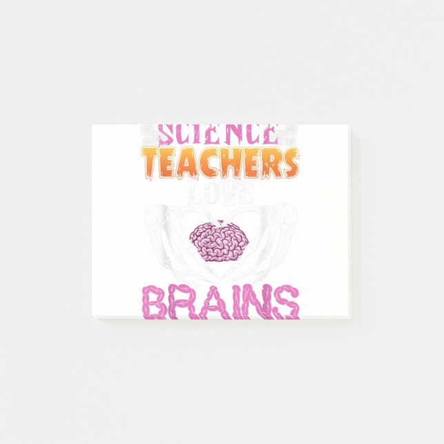 Funny Science Teacher Kärlek Brains Halloween Scie Post-it Block (Framsida)
