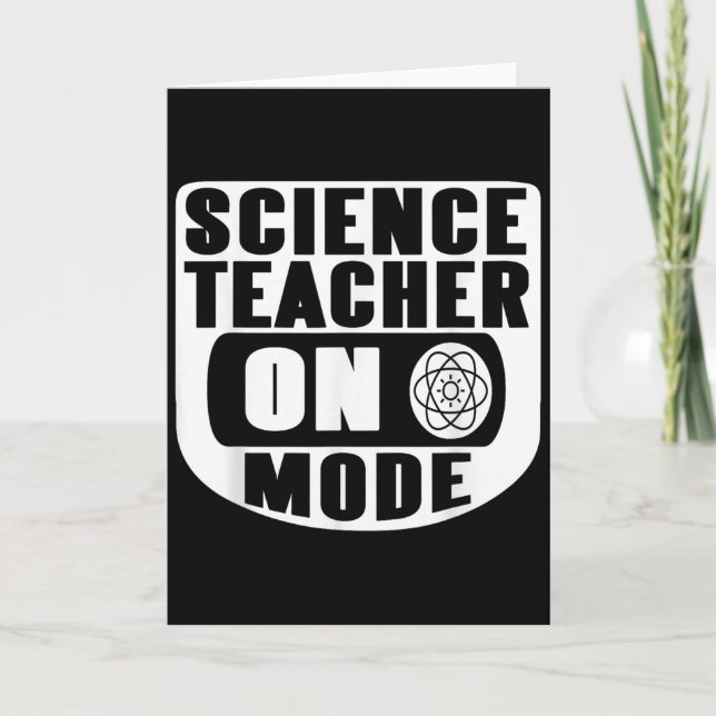Funny Science Teacher On Mode Activated With Atom  Kort (Framsida)