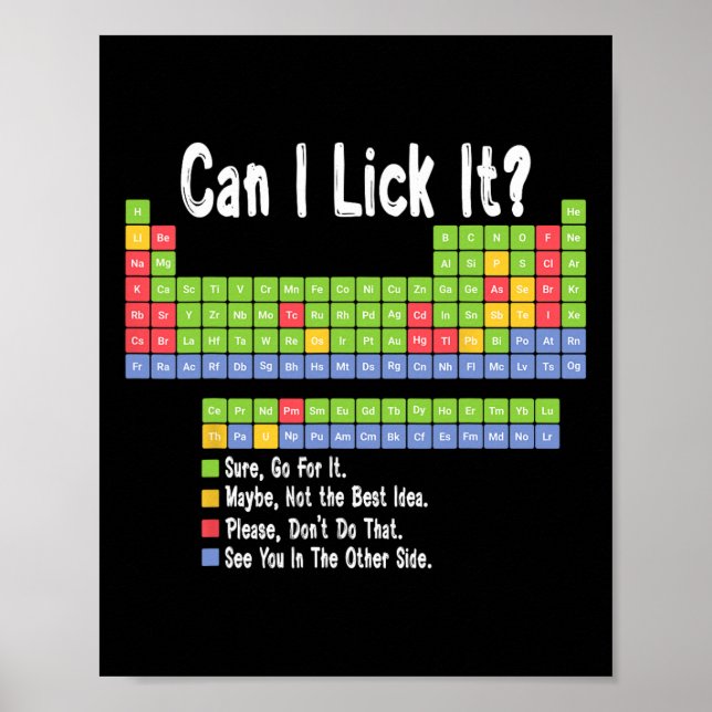 Funny Science Teacher Student Can I Lick It Period Poster (Framsidan)