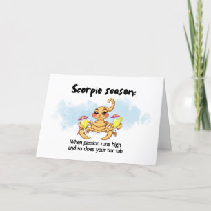 Funny Scorpio Zodiac-födelsedagskort Tack Kort