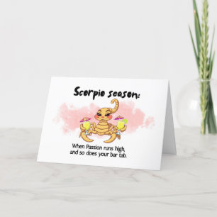 Funny Scorpio Zodiac-födelsedagskort Tack Kort